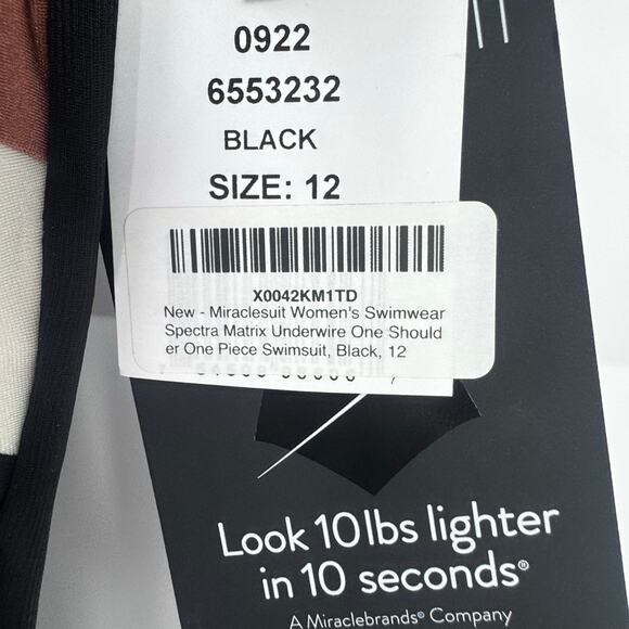 Miraclesuit Women's Spectra Matrix One-Shoulder One-Piece Swimsuit Size 12 NWT - Picture 10 of 12